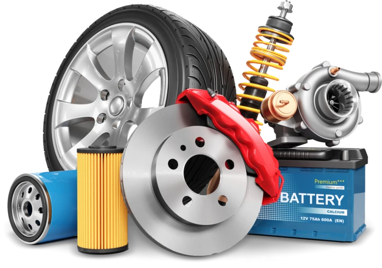 a collage of car parts