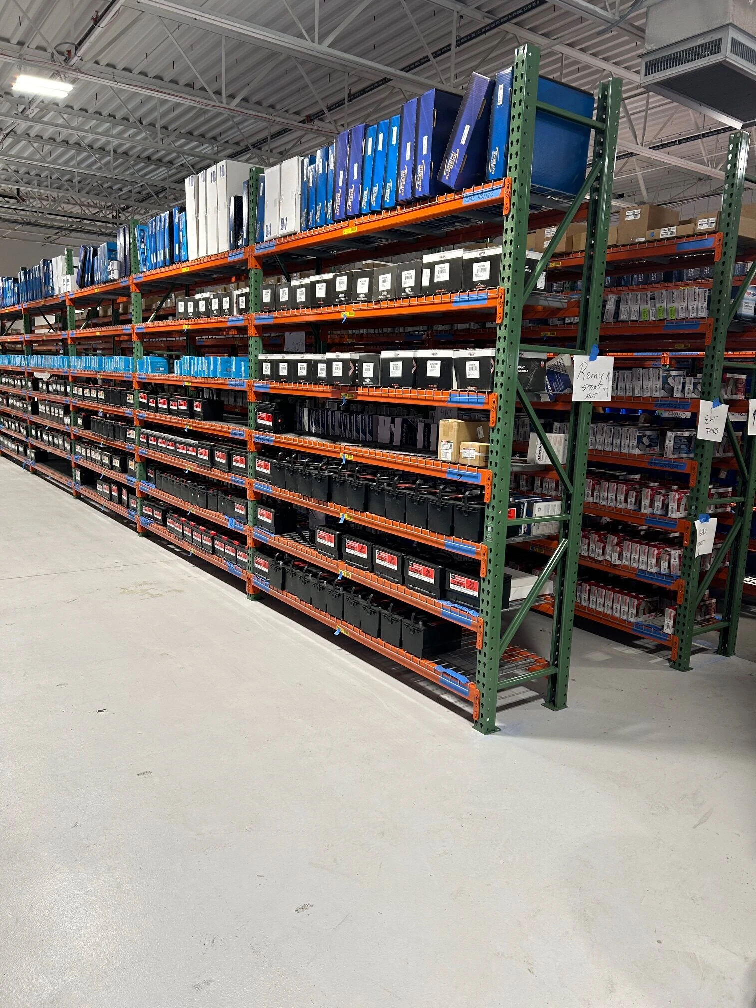 Inventory kept at United Auto Supply consisting of a large range of automotive parts.