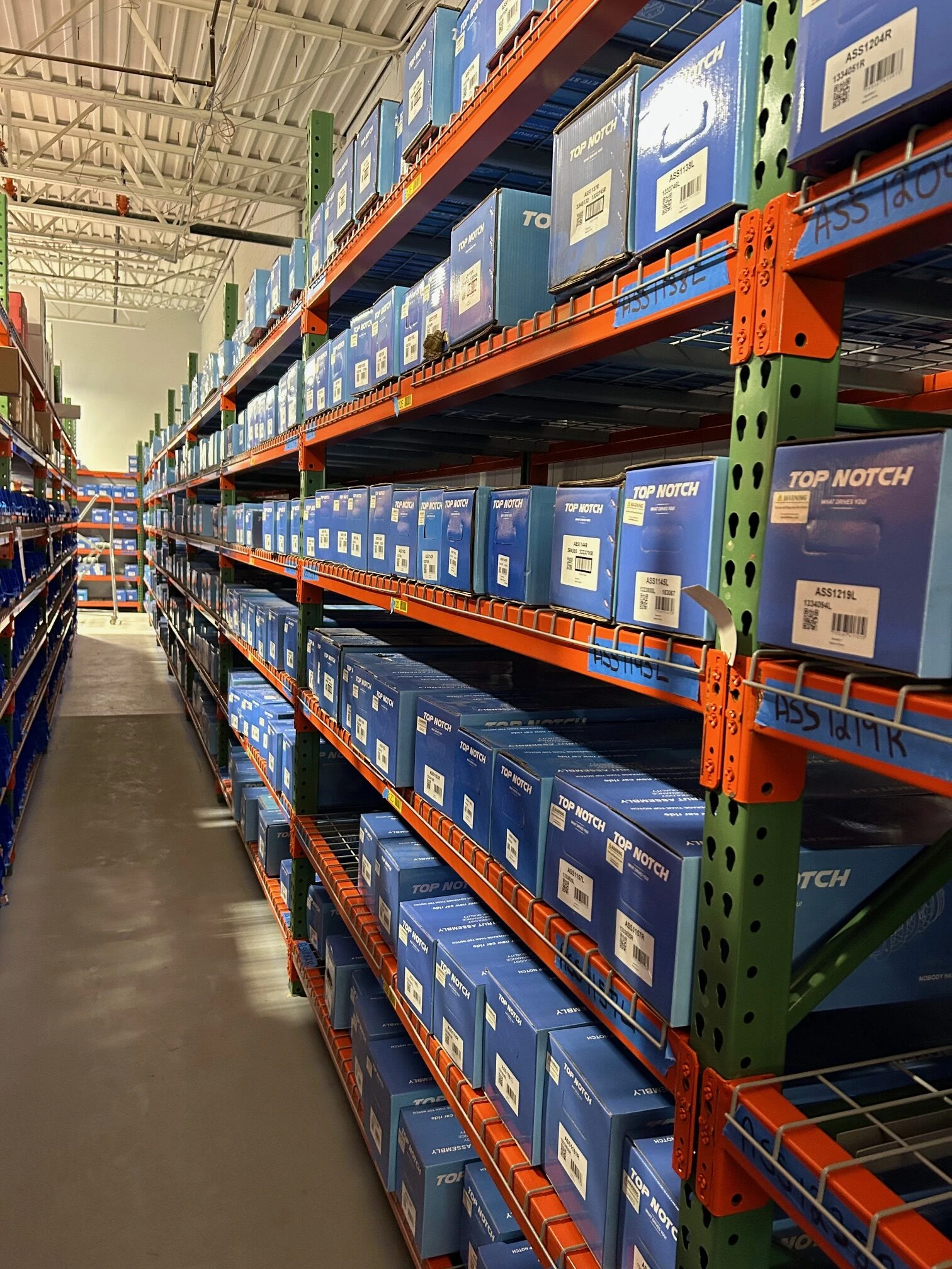 Inventory kept at United Auto Supply consisting of a large range of automotive parts.