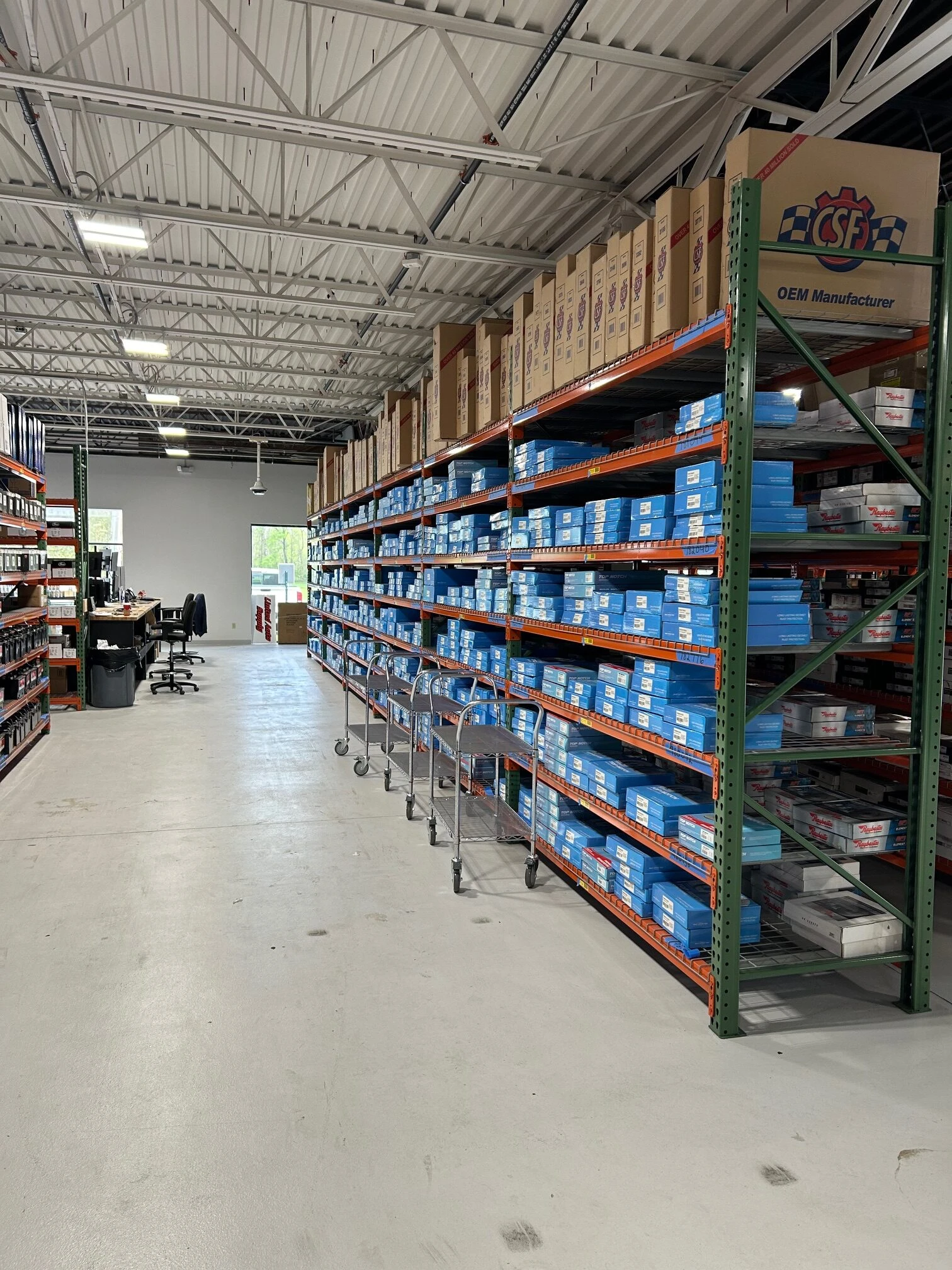Inventory kept at United Auto Supply consisting of a large range of automotive parts.