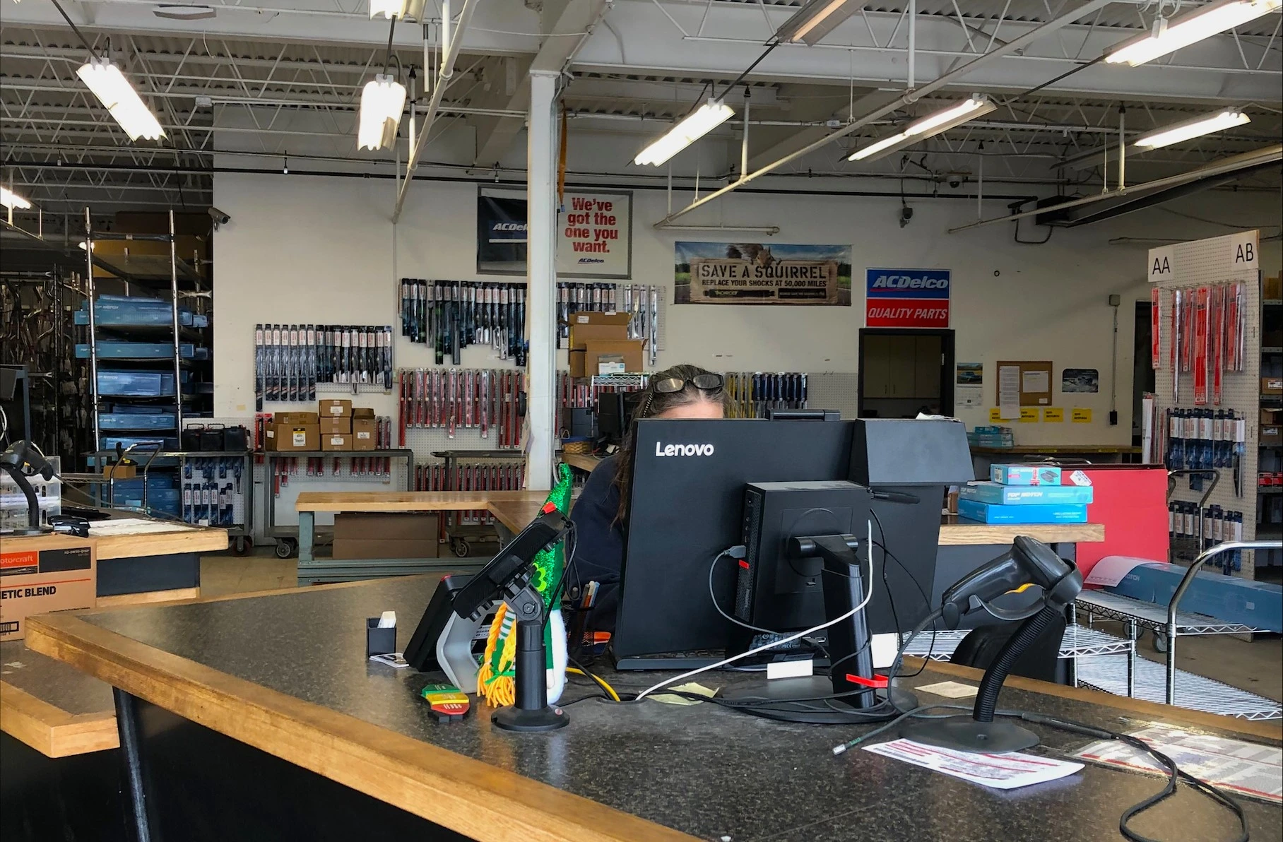 A look inside the storefront the point of view of the customer.
