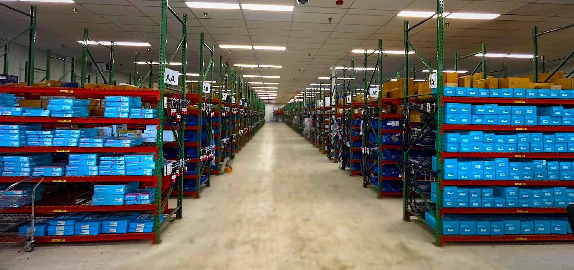 Inventory kept at United Auto Supply consisting of a large range of automotive parts.