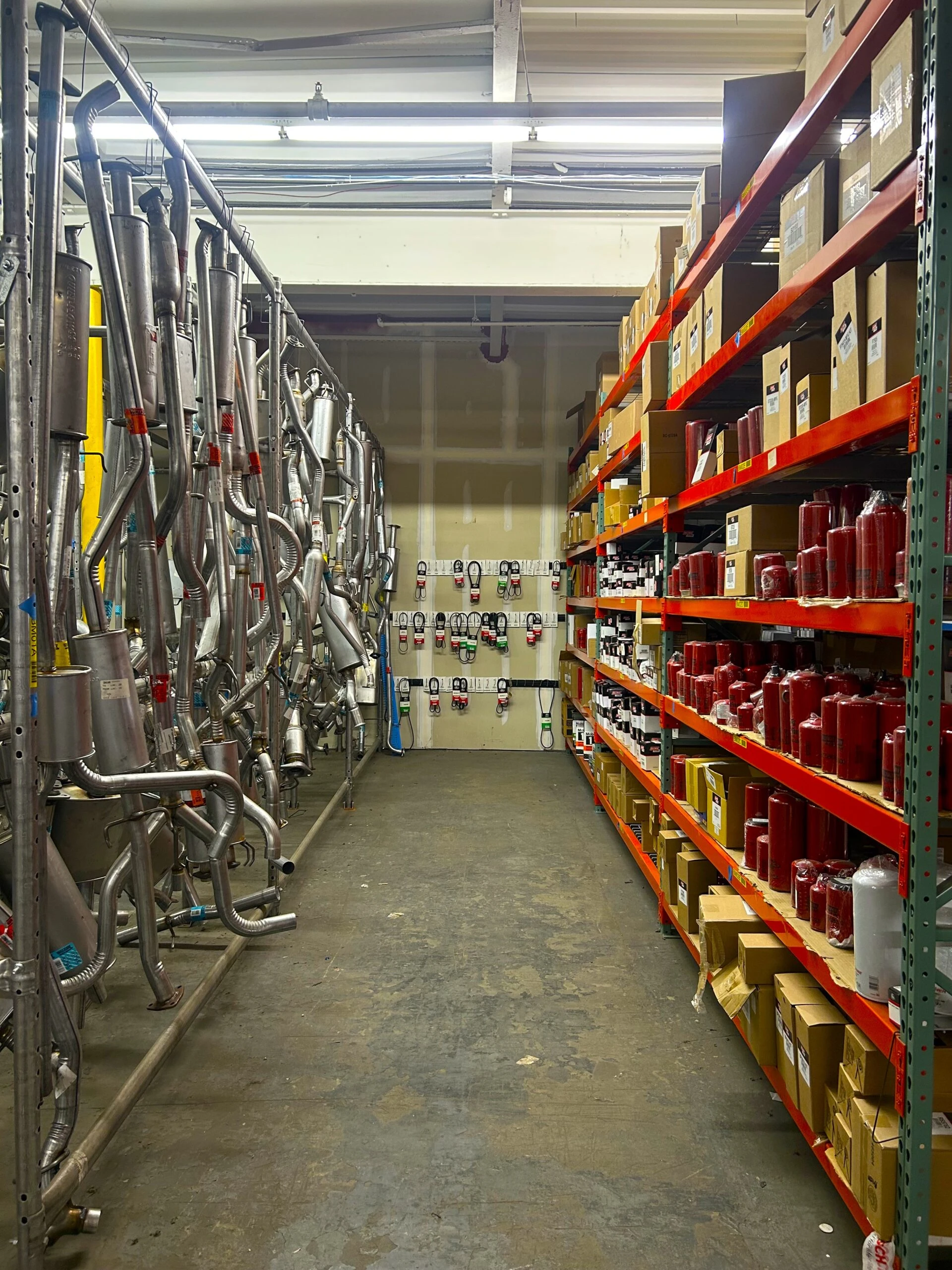Racks of auto parts and auto related product stocked at the United Auto Supply store in Hicksville.