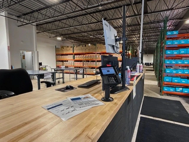 The counter area of the sales floor, where United Auto Supply employees help serve their customers