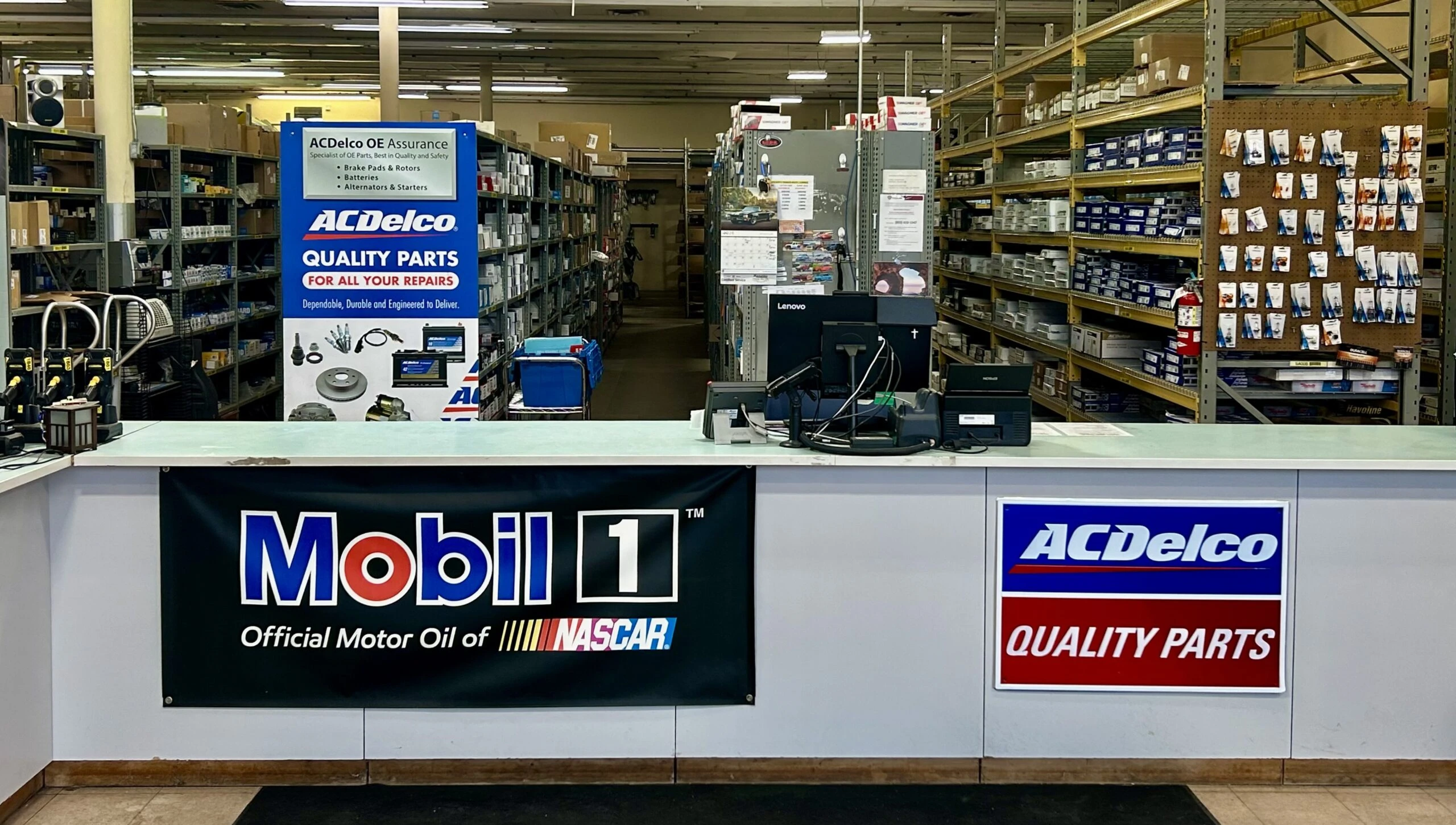 The sales floor and service desk at the United Auto Supply store in Burnt Hills.