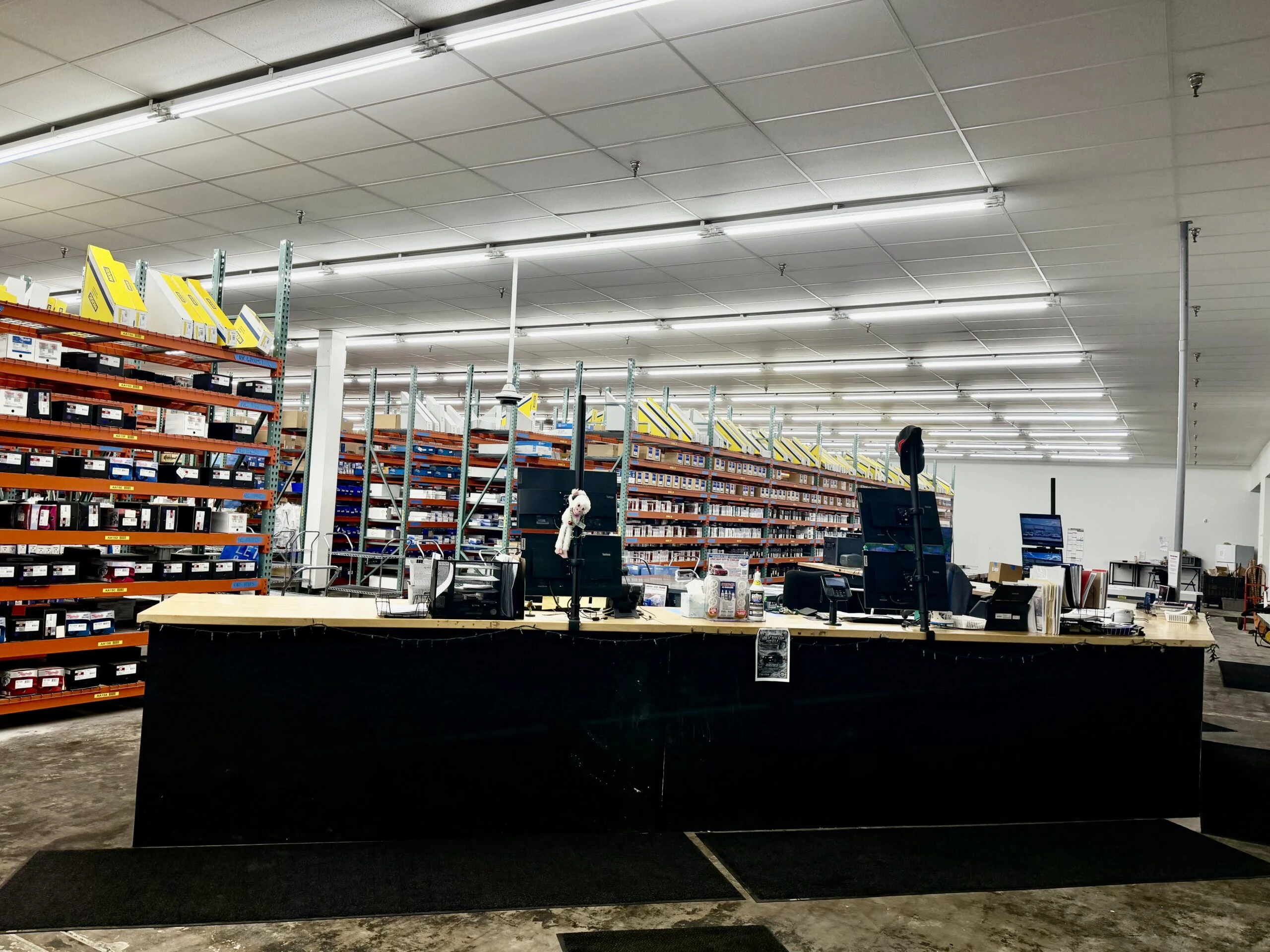 Storefront and counters located in the United Auto Supply, Wilkes Barre.